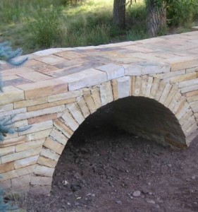 dry laid sandstone arch bridge